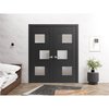 Sartodoors Solid French Double Doors 36 x 80in, Matte Black W/ Frosted Glass, Closet Bedroom Sturdy Doors SETE6933DD-BLK-36